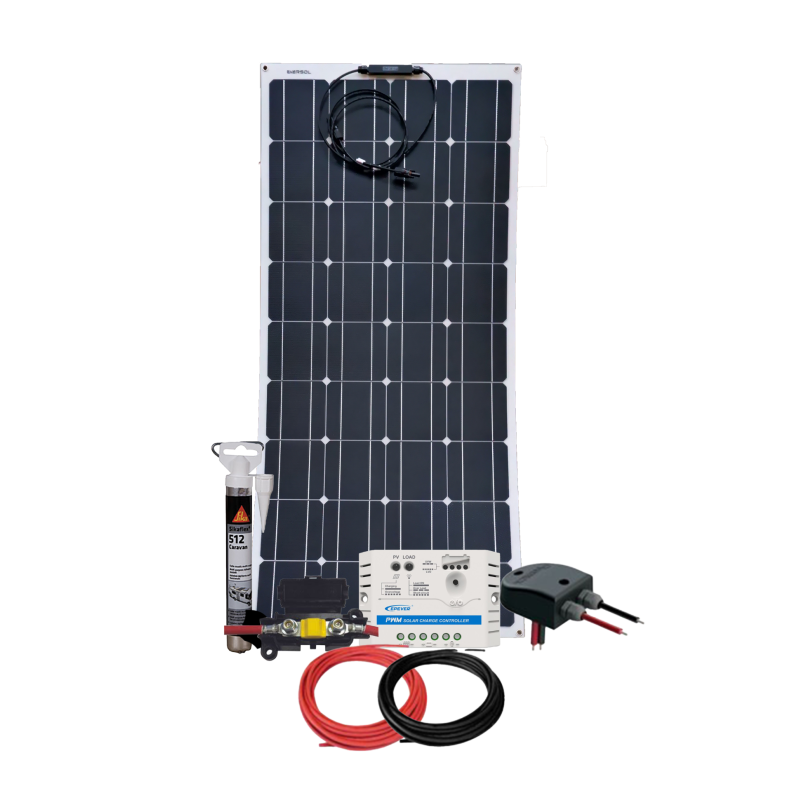 Panneau Solaire Souple 100W 12V - Flexible Et Léger - Pour Camping-car, Bateau, Van, Caravane, Marine
