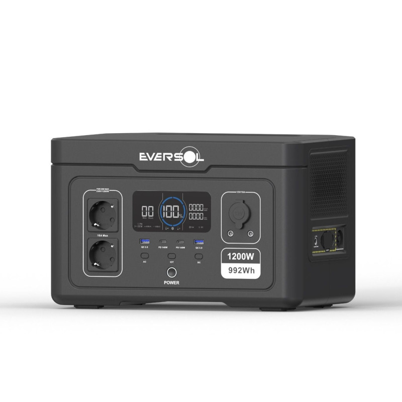 STATION ELECTRIQUE PORTABLE EVERSOL 1200W 992WH V2