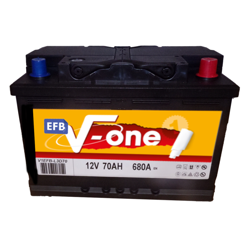 BATTERIE V-ONE EFB 12V 70AH 680A