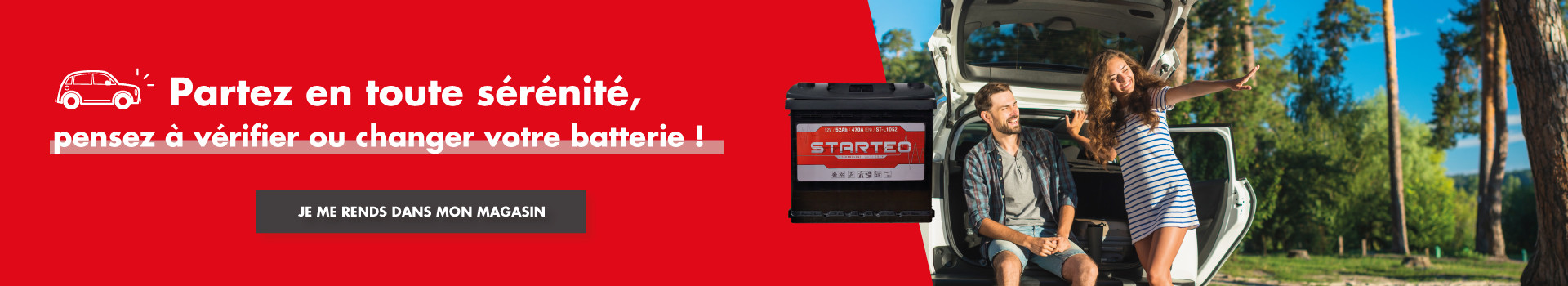 Batterie pour voiture, start and stop, efb, agm, acide 